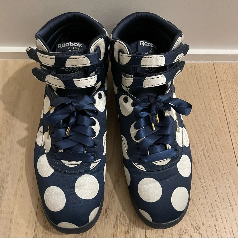 Reebok x ASOS White | Freestyle Satin Dot Sneakers - Picture 7 of 7